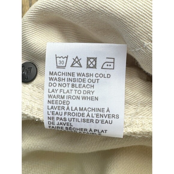 Free People x SR Sandrine Rose Cream White Straight Fit Leg Jeans Size 24 NEW - Picture 6 of 6